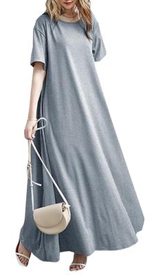NEKORA 6 Colors Short Maxi Heather Light Short Sleeve Long Plus Size Short Sleeve Pajama Short Sleeve Short Sleeve Pajama Short Sleeve Dress for Women