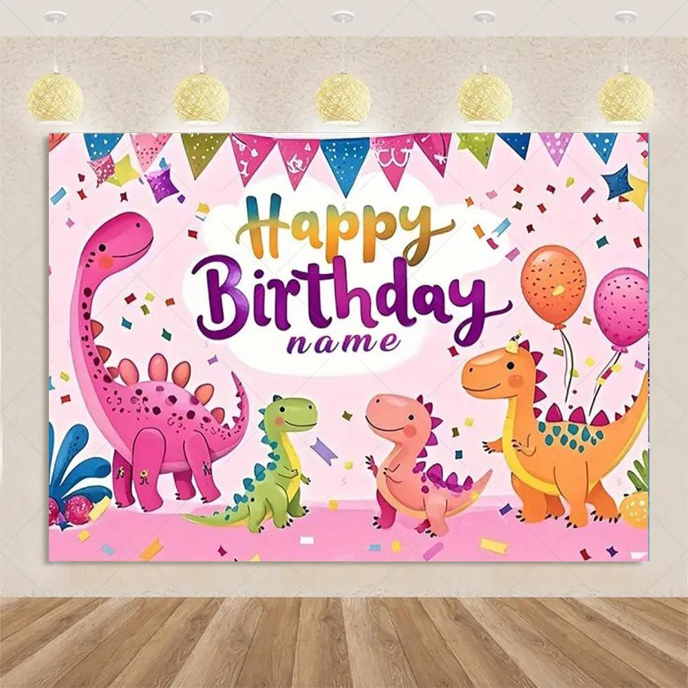 Cartoon Dinosaurier Kindergeburtstagsparty Dekoration Dschungeltier Hintergrundbanner Jurassic World Waldkulisse Für Babyparty