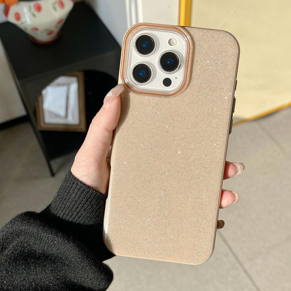 Ins Light Luxury Glitter Suitable for iPhone 16 Pro Max Apple 17 Phone Case 15/14 Simple Solid Color Soft Case