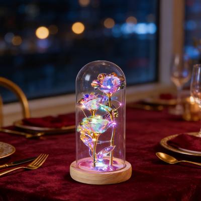Ewige Rose Geschenk für Frauen Ehefrau Mutter Bunte Leuchtende Rose in einer Kuppel für Muttertag Valentinstag Jubiläum Geburtstagsgeschenke