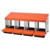 Chicken Nesting Boxes, 4 Compartments, Metal Egg Laying Boxes with Protective Collection Lids, Roll Out Nesting Box, Easy To Assemble, Ideal for Hens,
