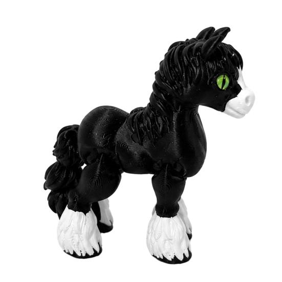 3D Printed Articulated Pony Figurine  Movable Joints Cute Horse Toy with Realistic Eyes 1pc