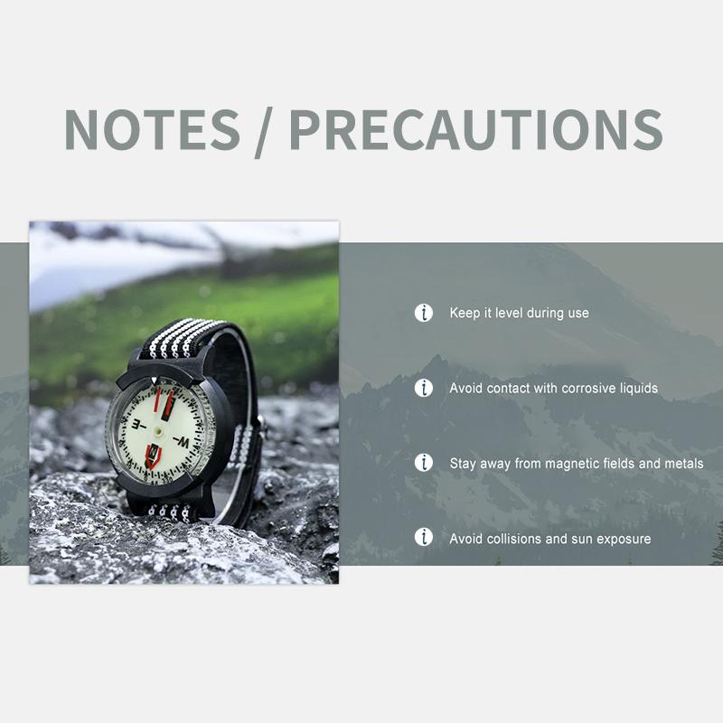 Outdoor Waterproof Compass Luminous Adjustable Dial Watch For Camping Diving Hiking