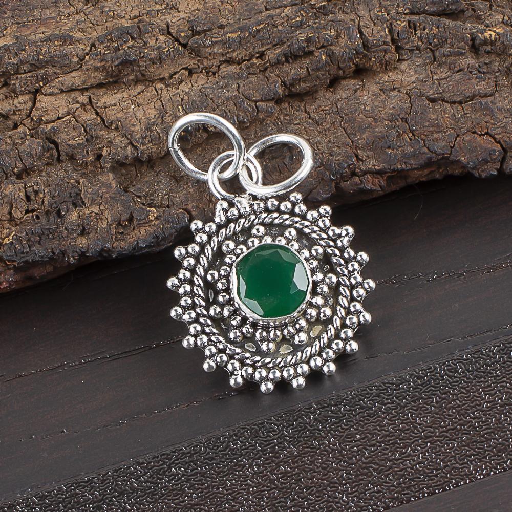 Green Onyx Pendant, 925 Sterling Silver Jewelry, Handmade Everyday Pendant Gemstone Jewelry Gift For Women