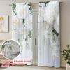Digital Printed Curtains, Pure White Inflorescence Pattern, Stylish Window Treatment for Living Room Bedroom Decor