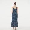 GOELIA Summer Silk Halterneck Maxi Dress with Removable Pads