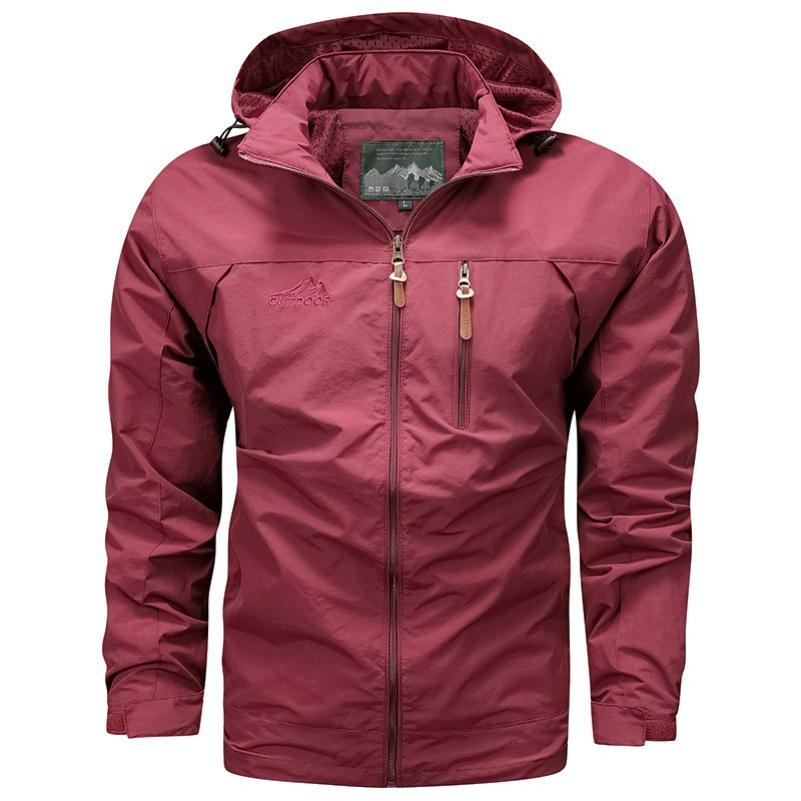 Jacke Herren Windbreaker Frühling und Herbst Technologie Drei-Schutz Jacke Lässig Locker Mit Kapuze Professionell Outdoor Winddichte Jacke
