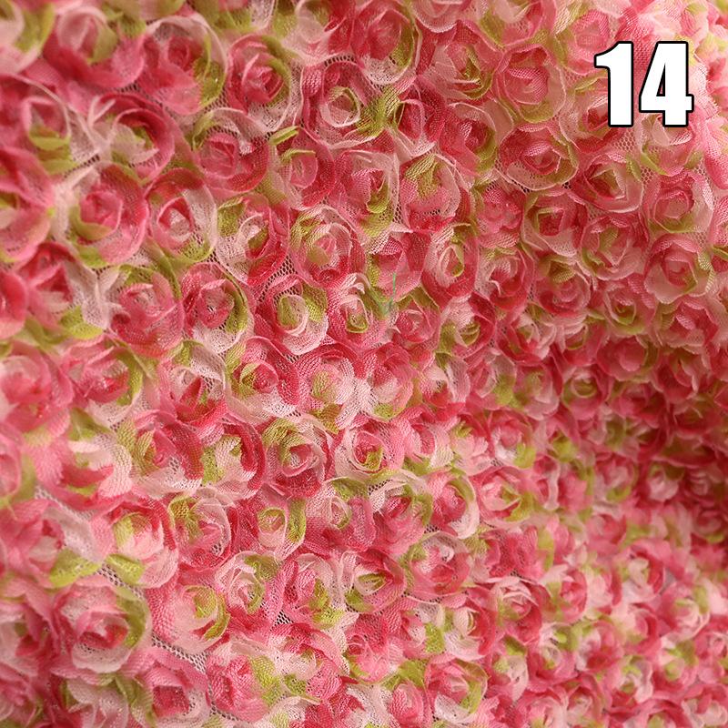 3D Rosen Blumen Tüll Mesh Stoff Exquisite Stretch Spitze Rosen Stickerei Stoff DIY Nähen Schleife Hochzeitsfeier Kleid Dekor Handwerk