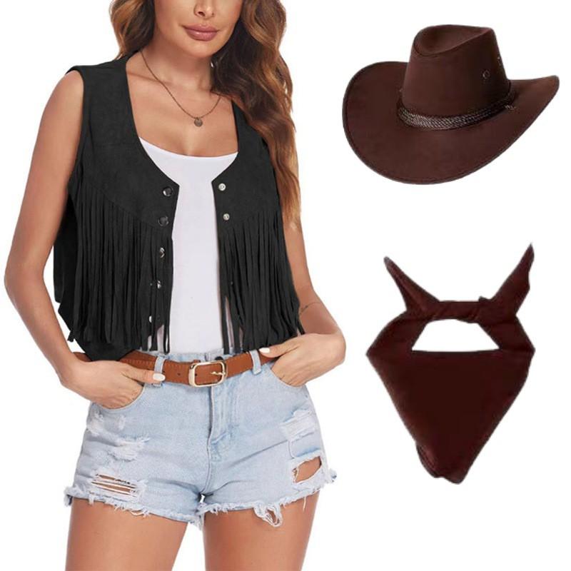 Womens Lightweight Layering Vest With Fringe Detail Boho Chic Outdoor Camping Style 2026