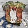 T Shirt Women Harajuku Tops Plus Size Women Short Sleeve 3D Kitty Cat Printed O-Neck Tops Tee T-Shirt Camisetas Mujer