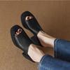 2025 Women Genuine  Shoes Peep Toe Platform Chunky High Heel Slides Ladies Fashion Casual Slippers Summer Spring Brown