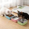 Metal Hanging Pet Bowl Square Shape Adjustable Mount Metal Dog Bowl Food Grade Detachable Inner Bowl Crate Mount Pet Bowl