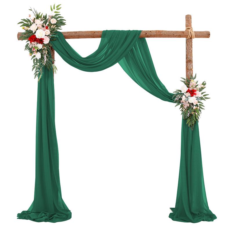 Forest Style Wedding Arch Decoration: Outdoor Lawn Chiffon Gauze Curtains