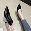 Not Tired Feet High Heels Thin Heels New Commuter Work Professional Black Single Shoes Soft Leather Women's Shoes Spring
