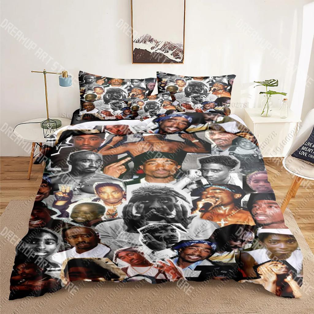 2Pac Tupac Rapper Hip Hop 3D Bedding Sets Print Duvet Cover Adults/ Children Bed Comforter Birthday Gift Dropshipping