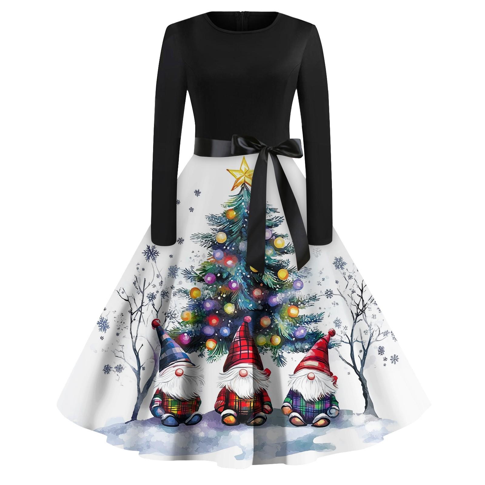 

Женское повседневное модное платье с длинным рукавом и принтом, вечернее повседневное платье с круглым вырезом XL жёлтый