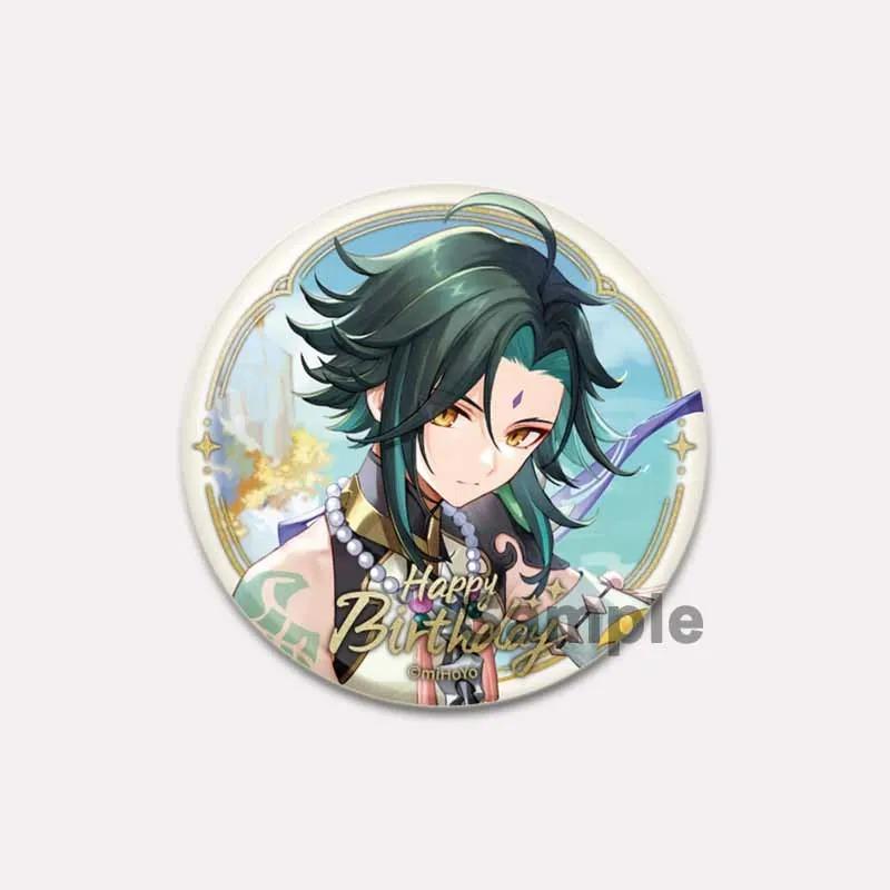 

32/44/58 мм Genshin Impact Tinplate Pin Круглые мультяшные защелкивающиеся броши для рюкзака, одежды, аксессуаров, игр, аниме, коллекции, значки, украшения 32mm