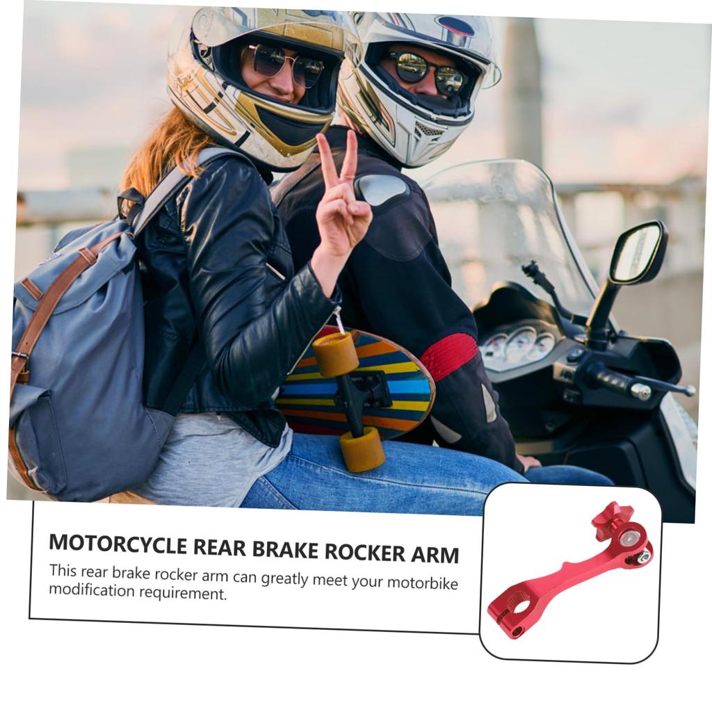 OSOLADY Rear Brake Rocker Arm Accessories Universal Fit Red Heavy Duty Alloy Bike Modification Random Style