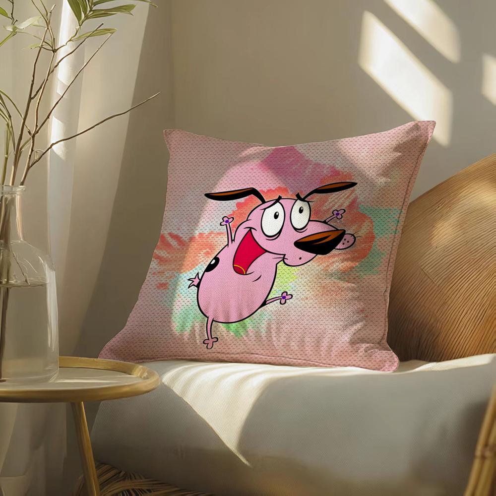 C-Couragesthecartoonc-Cowardlysdog Pillow Case Pillowcase, Double-Sided Printed, Sofa Cushion, Bedroom Headboard