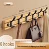Bamboo Wall Mount Coat Rack with Adhesive Hooks