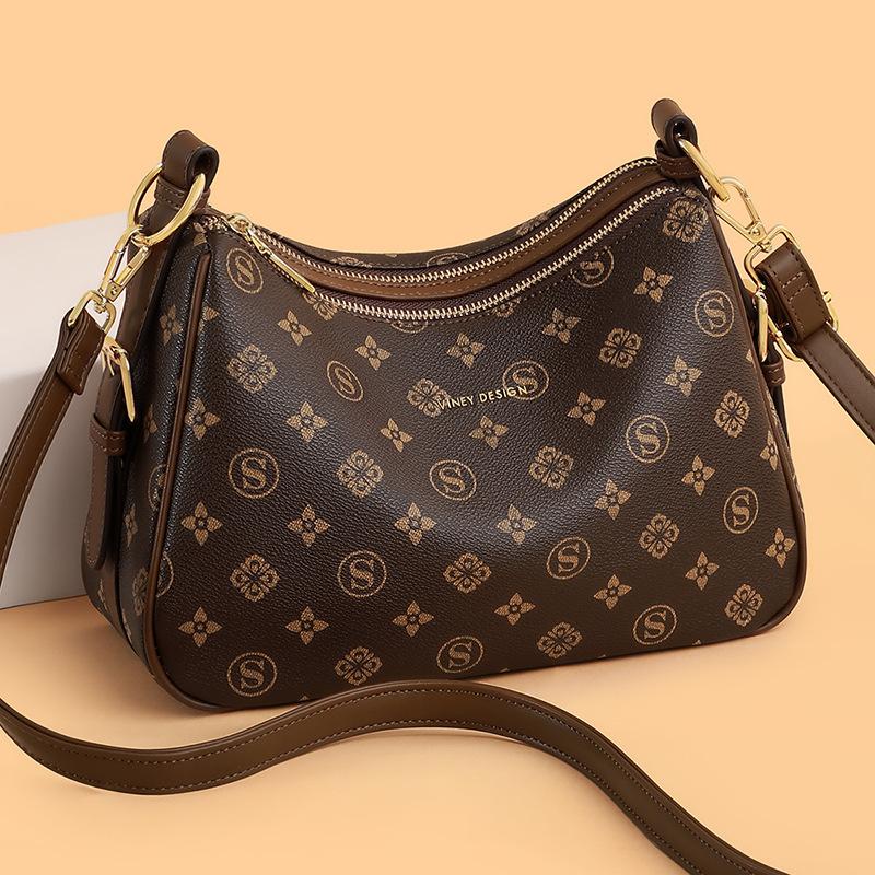 Bag Premium texture temperament shoulder bag Large capacity going out commuting Versatile square bag Wide shoulder strap Fashion messenger bag