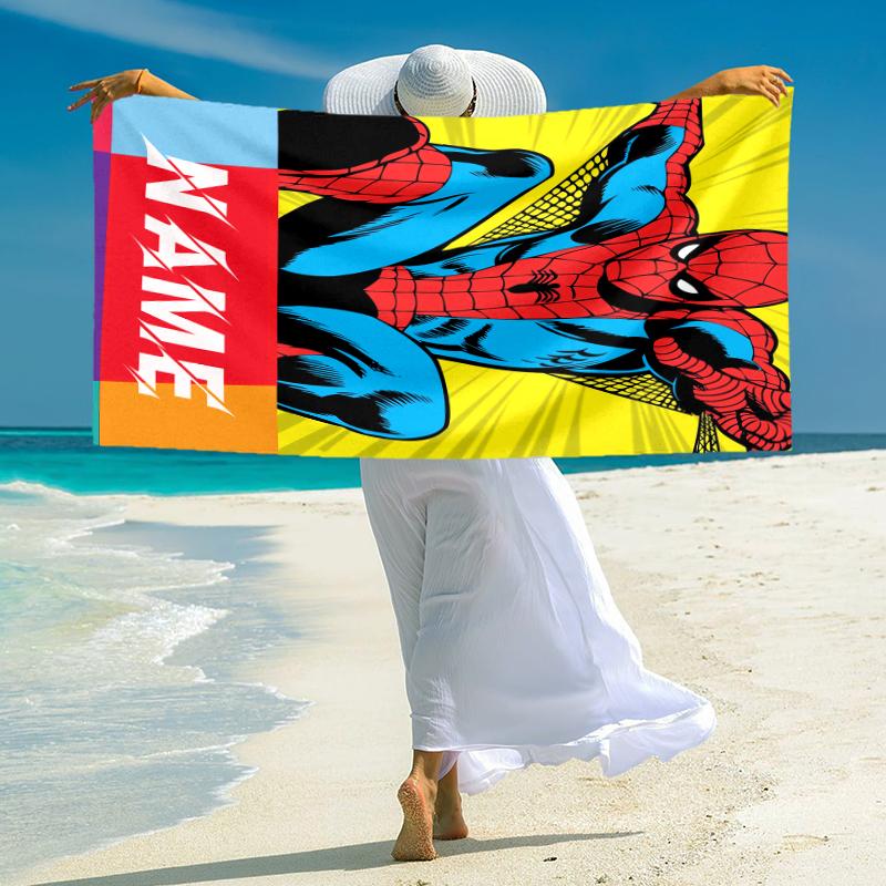 Personalized "Spider-Man Web Theme" Beach Towel Microfiber Beach Towel Thin Absorbent for Beach Swimming Yoga Bath Sports. 091057