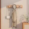 Wall Mounted Coat Rack Hooks Clothes Hangers Natural Wood Wall Mounted Piano Coat Rack for Closet Bedroom Entryway