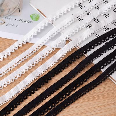 Supply 1.0 Cm Flower Bud Flat Belt, White Nylon Knitted Dental Belt, High Elastic Underwear Elastic Band