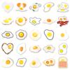 50 Cartoon Fried Egg Stickers - Food Graffiti, Waterproof Decoration for Thermos Cups & Notebooks