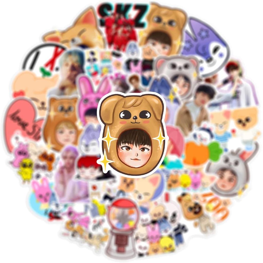 52 naklejki koreańskich celebrytów, naklejki DIY dla męskich celebrytów, winylowe wodoodporne naklejki na zeszyt