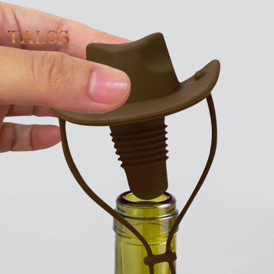 Wine Stopper Cowboy Silicone Bottle Cork Leak-Proof Shelf Display Bottle Stopper Mexican Themed Wine Cork Gift for Wine Lovers