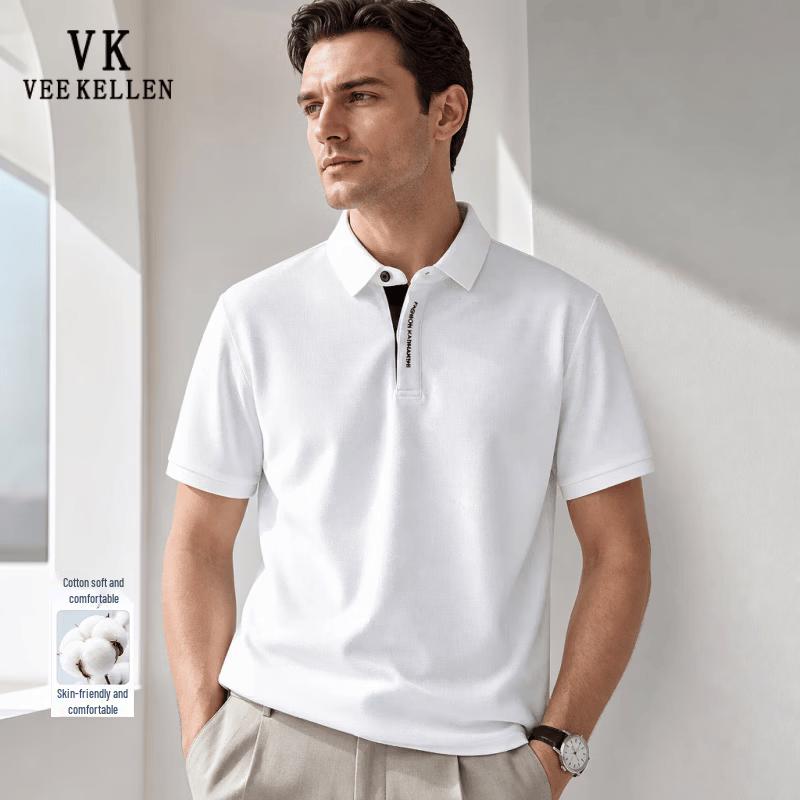 VEE KELLEN Men s Mercerized Cotton Polo T-Shirt M