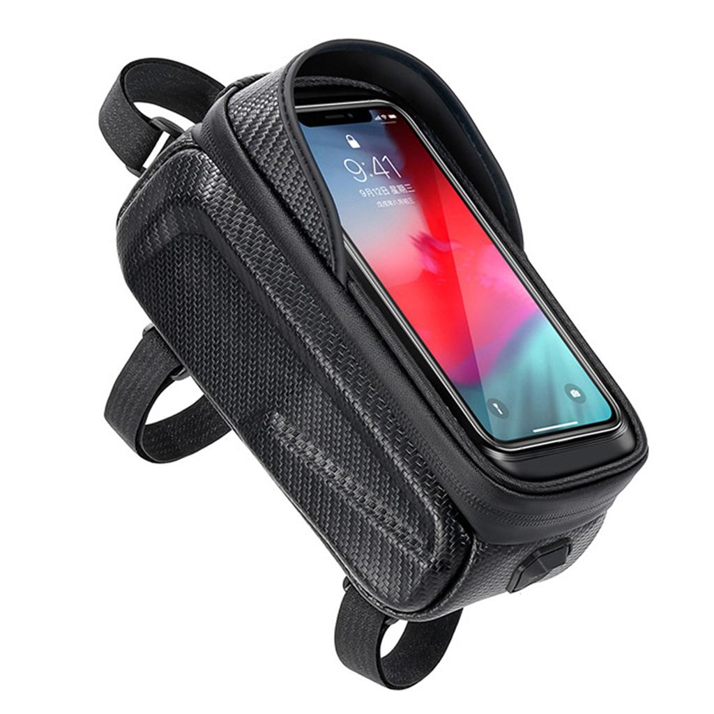 Waterproof Bicycle Phone Mount Bags Front Frame Top Tube Bag with Touchscreen Phone Holder Case Cycle Bike Tool Storage