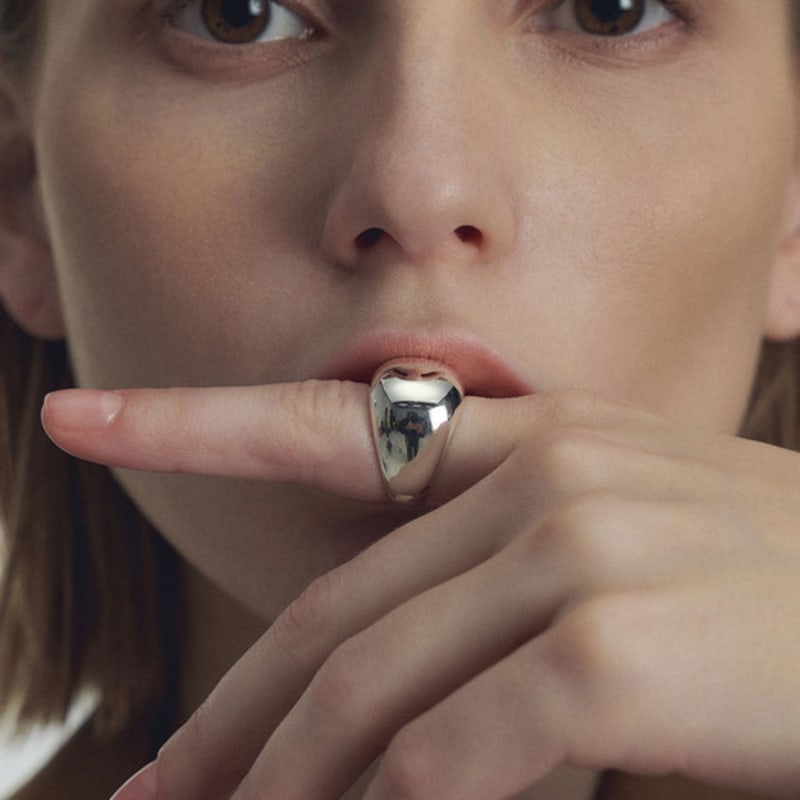 viollina [Custom-made] Bold Silver Ring