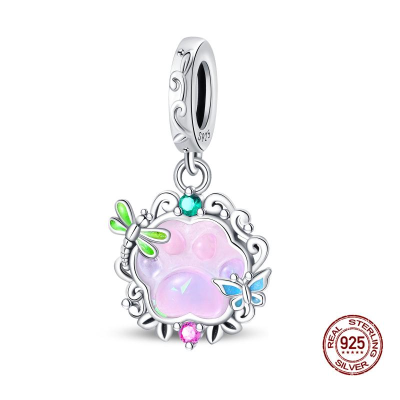 Original Charms Copper Cute Dog Paw Print Bone Series Charms Fits 3Mm Original Bracelet For Women Diy Jewelry Gifts New In