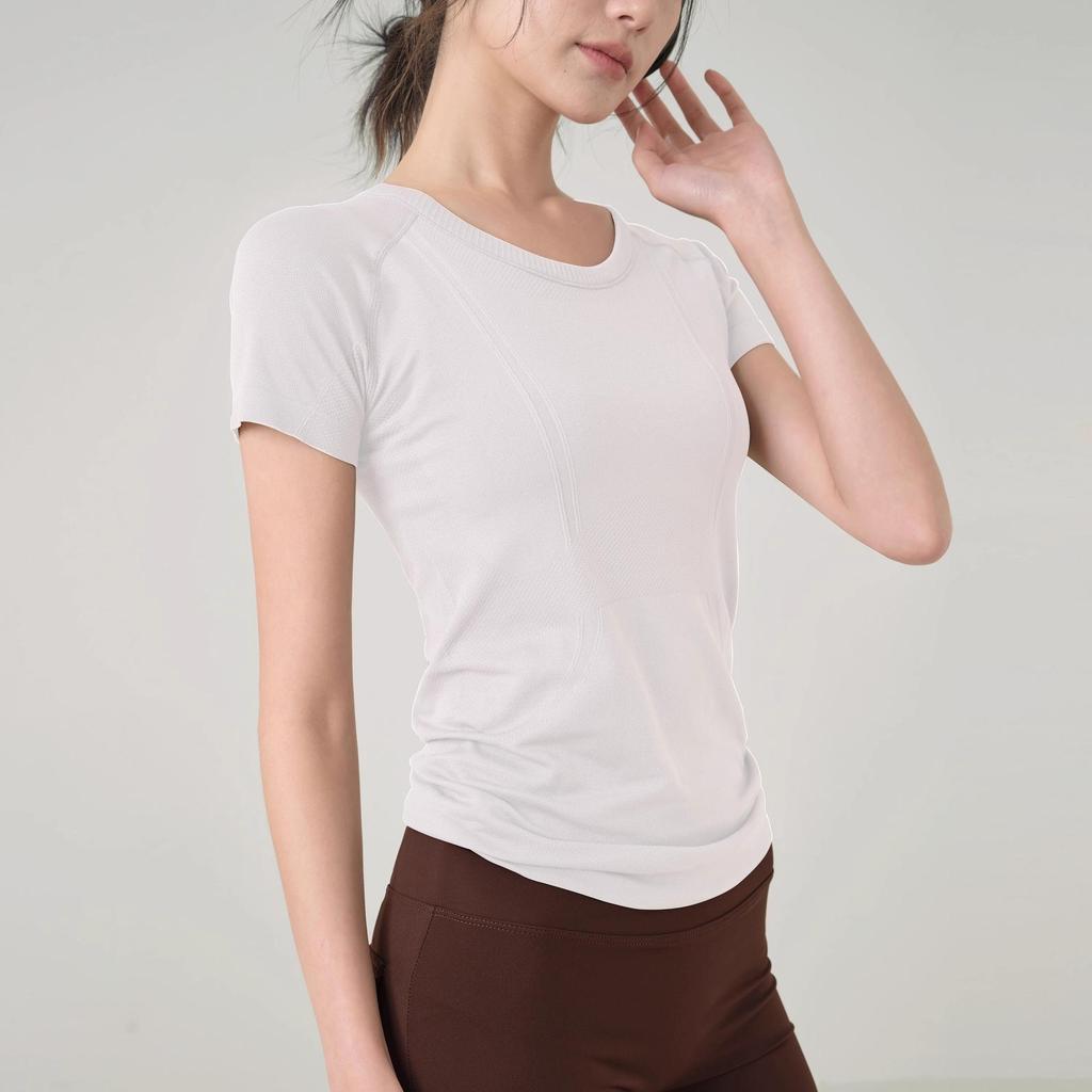 Women's Slim Fit Quick-Dry Yoga Top - Breathable, Short Sleeve Sports Shirt for Running, Fitness, and Pilates