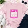 Save Motor Boating T-Shirt Breast Cancer Awareness Pink Ribbon Tee In October We Wear Pink