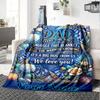 Warm Memories Of Father'S Day Themed Blanket Personalized Name Soft Warm And Versatile For Sofa Bed Office And Travel Machine Washable Comfortable In
