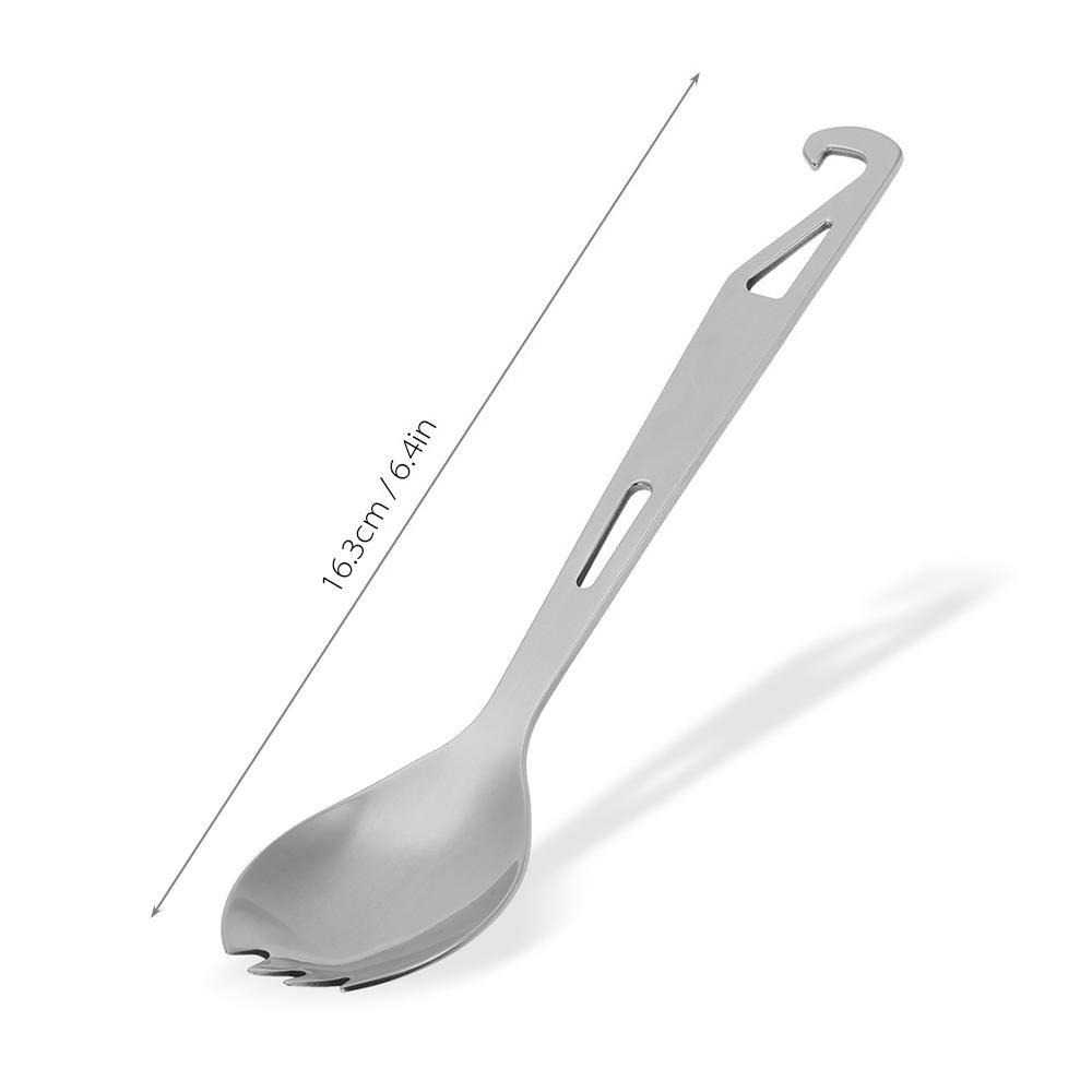 Stainless Steel Spork with Bottle Opener Lightweight Outdoor Dinner Spork Flatware for Travel