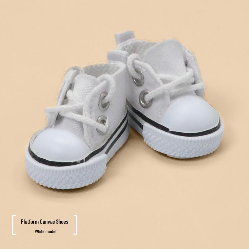 Replaceable Labubu Doll Shoes: 17cm Canvas High-Top Sneakers for Blind Box Dolls