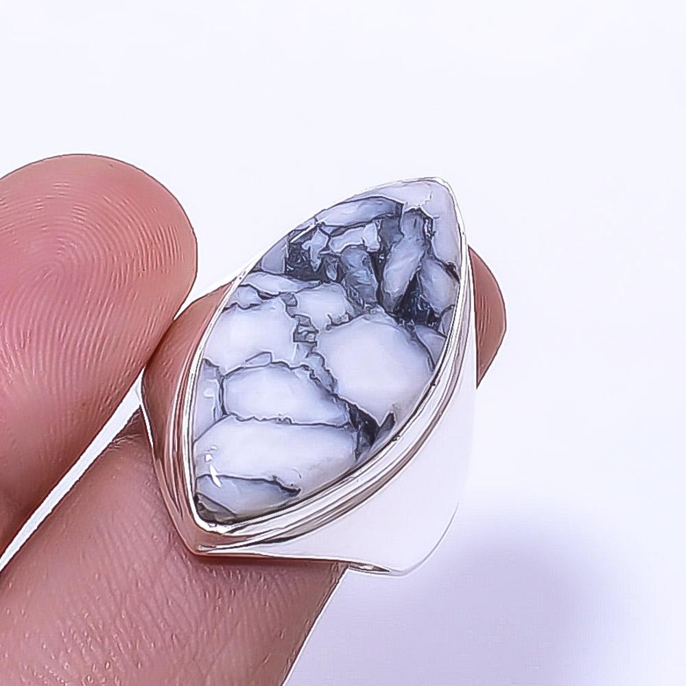 

Пинолит - Кольцо из стерлингового серебра 925 пробы с австрийским драгоценным камнем S.8.5 R_9486_283_7