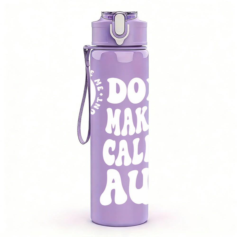 1PC Don’t Quit Keep Fight Slogan Text 750ml Color Plastic Sports Water Bottle Leakproof Flip Straw Lid Suitable for Sports Office Home Use
