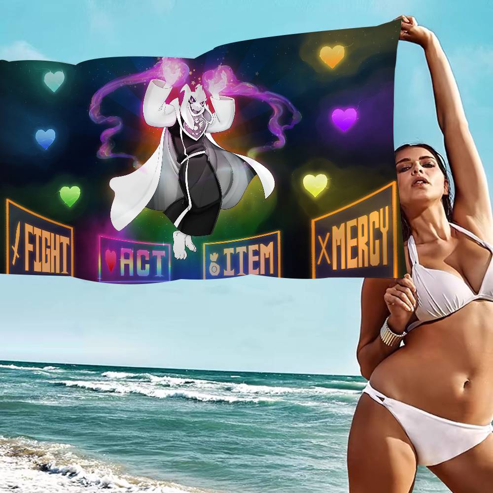 Game U-Undertale Classic Beach Towel Colorful Bath Towels for Girl Microfiber Quick Dry Custom Sand Free Beach Yoga Spa Gym Pool
