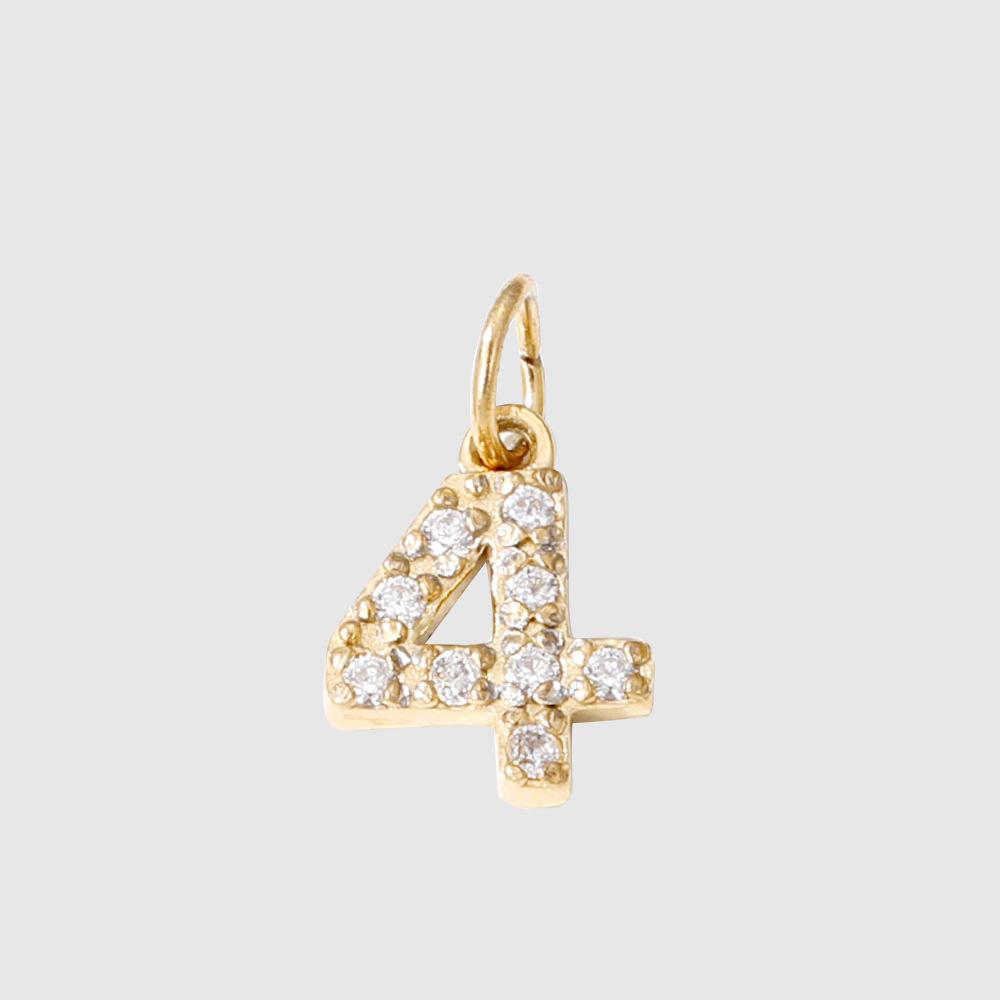 CARLIDANA New Popular Zircon Heart Symbol Number Charms Stainless Steel 18K Gold Plated DIY Jewelry Pendant for Bracelet