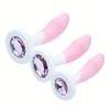 Silicone Jeweled Butt Plug - Pink Crystal Diamond Anal Plug, Soft Flexible Sex Toy for Women Men, Beginner Anal Training