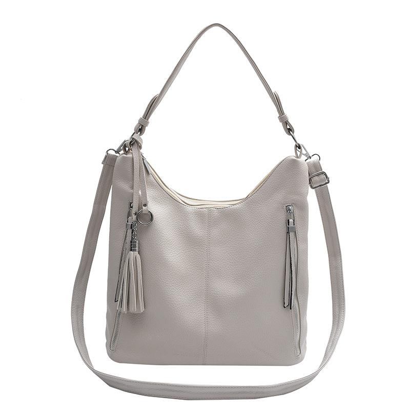 Women Double Zipper Decor Tote Bag New Fashion Versatile One Shoulder Underarm Bag Autumn Winter Large Capacity Crossbody Bag