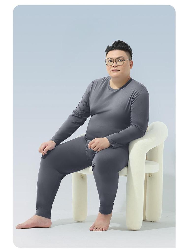 Men's Plus Size Cotton Modal Thermal Underwear Set - Autumn & Winter
