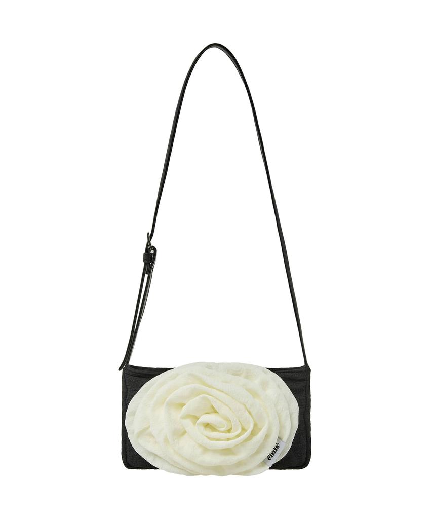 Emis Corsage Flat Bag-Black/Ivory