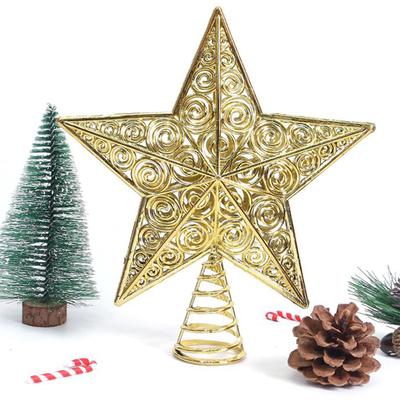 Gold Glitter Christmas Tree Top Iron Star Christmas Decorations For Home Xmas Tree Ornaments Navidad New Year 2025 Natal Noel
