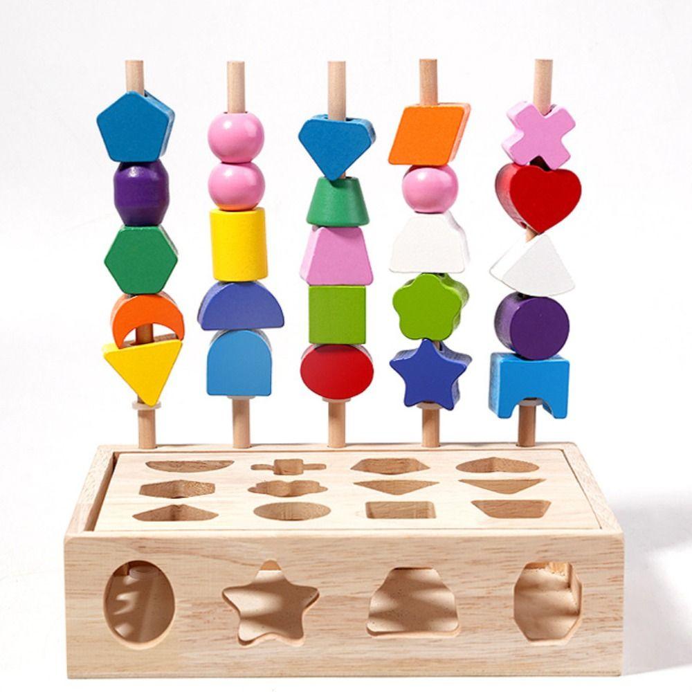 Geometric Shape Matching Board Game Montessori Matching Building Blocks Baby Toy  Kindergarten Kids